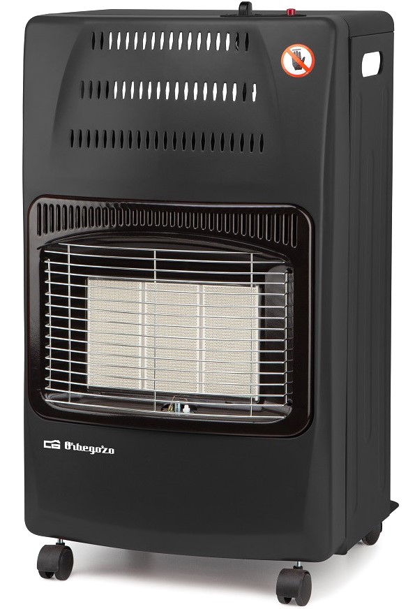 Estufa gas Orbegozo HCE60 4200W, termostato, infrarrojos, negro